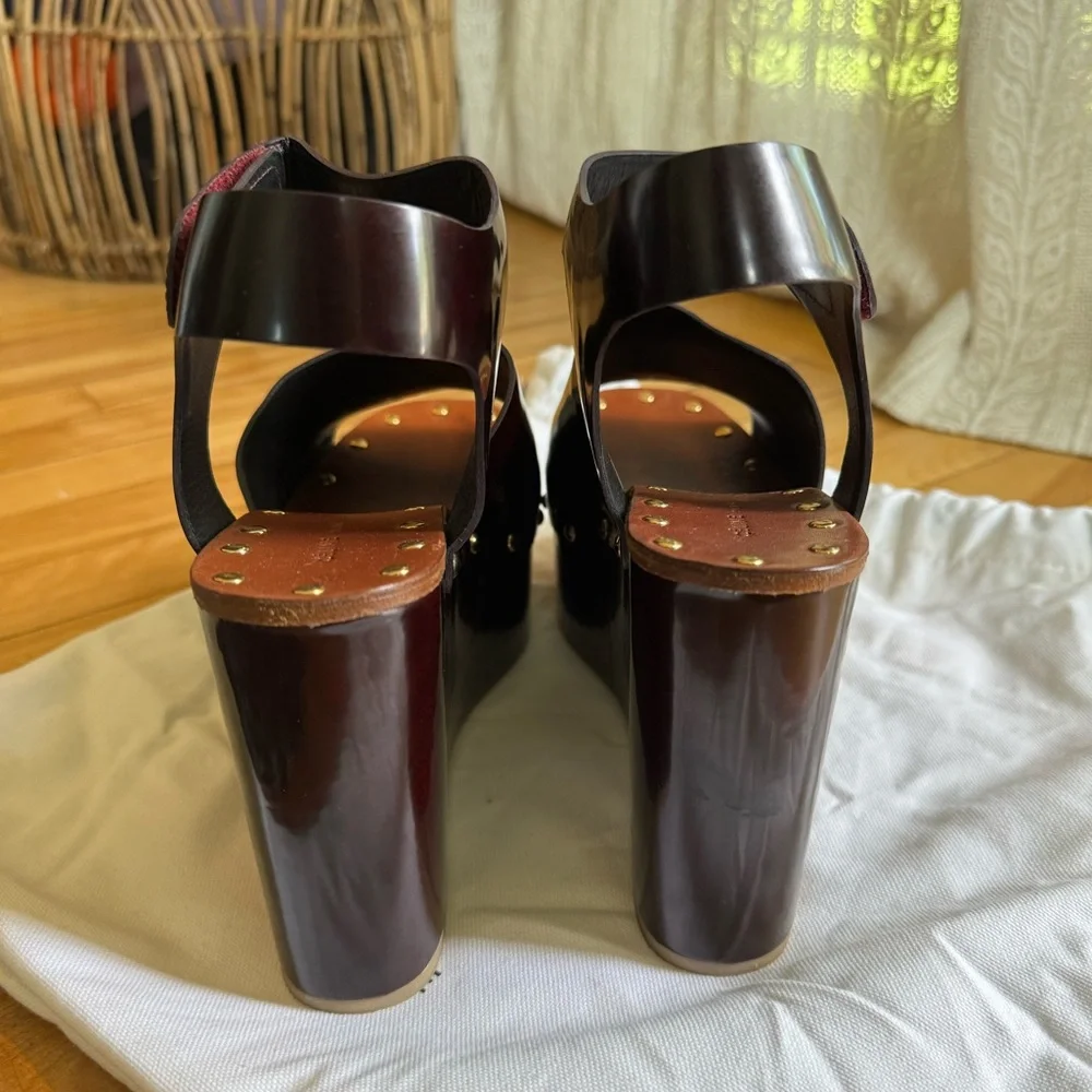 Céline Phoebe Philo Rare clogs platforms Spazzolato leather sandals 38 EU 8 - Picture 5 of 13